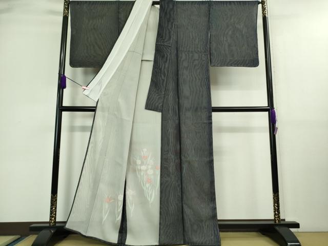 平和屋着物▽極上 訪問着 無双 紗袷 紗×紗 草花文 濃藍色地 銀彩 逸品 未使用 DZAA9609kh5