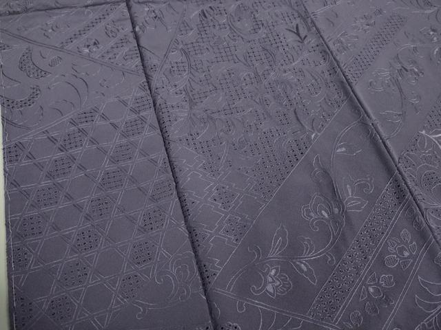 平和屋着物■極上　中国三大刺繍　スワトウ刺繍　汕頭・相良刺繍　総刺繍　訪問着　花唐草文　竜胆色地　逸品　未使用　DZAA9612kh5
