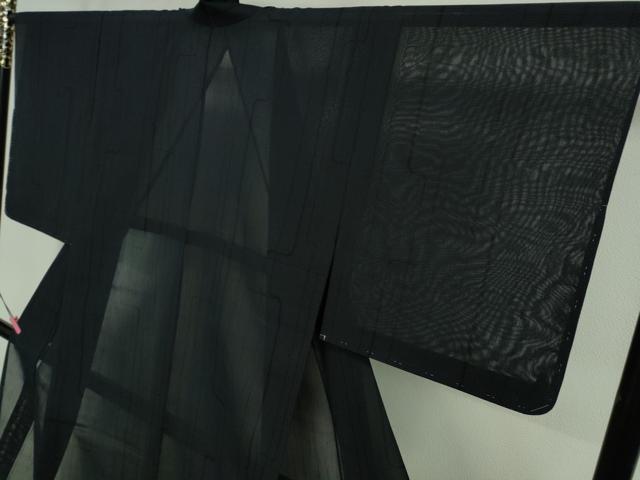 平和屋着物＊極上　夏物　結城紬　夏結城　手おり　翠紗　本場眞綿結城紬織　濃紺地　証紙付き　逸品　未使用　DZAA9615kh5