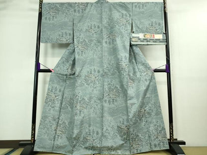 平和屋着物■極上　都喜ヱ門　本場大島紬　木曽路随想　草木づくし　藤絹織物謹製　証紙付き　逸品　未使用　DZAA9621kh5
