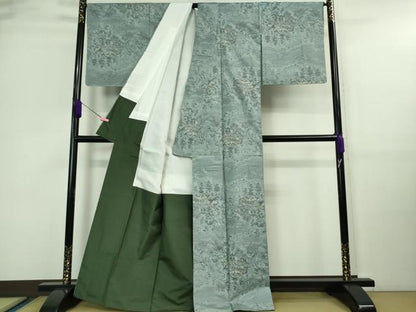 平和屋着物■極上　都喜ヱ門　本場大島紬　木曽路随想　草木づくし　藤絹織物謹製　証紙付き　逸品　未使用　DZAA9621kh5