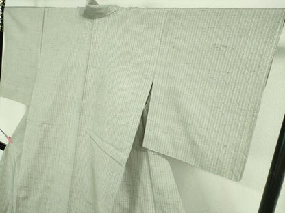 平和屋着物▽極上 ぜんまい紬 単衣 間道 逸品 DZAA9625kh5