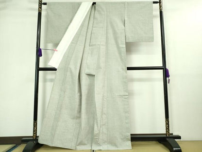 平和屋着物▽極上 ぜんまい紬 単衣 間道 逸品 DZAA9625kh5
