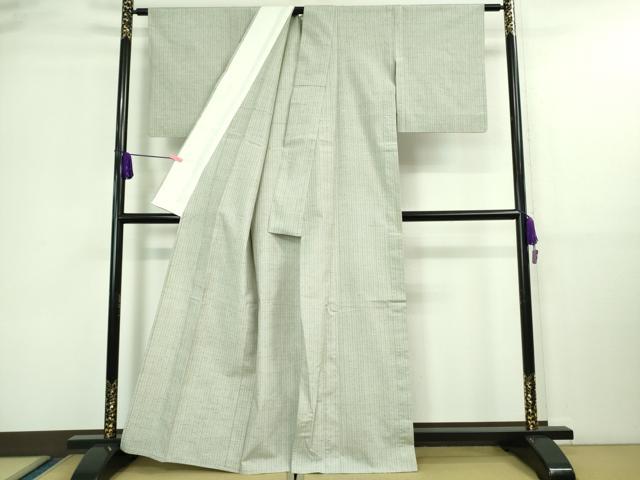 平和屋着物▽極上 ぜんまい紬 単衣 間道 逸品 DZAA9625kh5