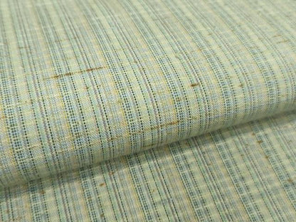 平和屋着物▽極上 ぜんまい紬 単衣 間道 逸品 DZAA9625kh5