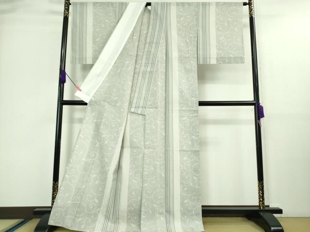 平和屋着物＊極上 夏物 本塩沢 夏塩沢 110亀甲 唐草 間道 逸品 未使用 DZAA9626kh5