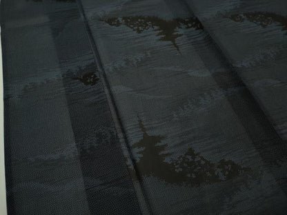 平和屋着物＊極上　夏物　本場大島紬　夏大島　名所風景文　証紙付き　逸品　未使用　DZAA9627kh5