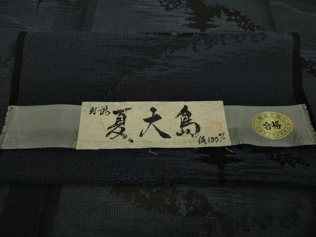 平和屋着物＊極上　夏物　本場大島紬　夏大島　名所風景文　証紙付き　逸品　未使用　DZAA9627kh5