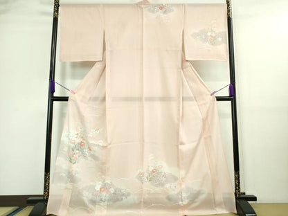 平和屋着物＊極上 夏物 訪問着 絽 秋草文 虹色地 銀彩 伊勢丹扱い ロング丈 逸品 未使用 DZAA9628kh5