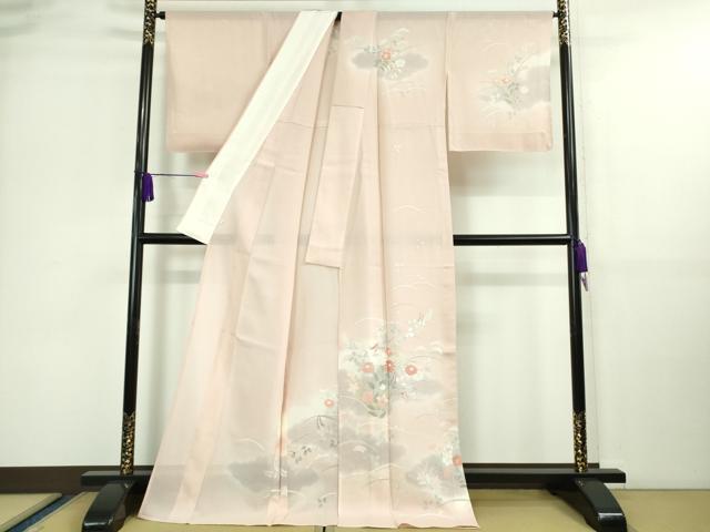 平和屋着物＊極上 夏物 訪問着 絽 秋草文 虹色地 銀彩 伊勢丹扱い ロング丈 逸品 未使用 DZAA9628kh5