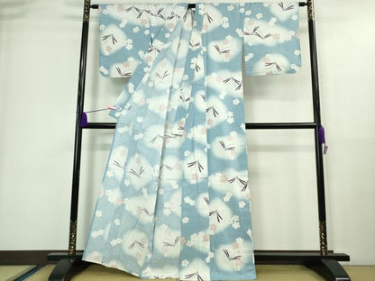 平和屋着物∴極上 夏物 撫松庵 浴衣 綿 蜻蛉 舞花 暈し染め 洗える着物 逸品 DZAA9629kh5