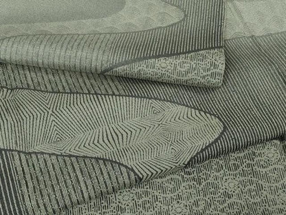 平和屋着物▽極上　本塩沢　やまだ織　単衣　名物裂　流水文　逸品　DZAA9636kh5