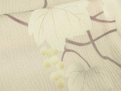 平和屋着物▽極上 訪問着 単衣 南天蔦の葉文 薄桜色地 暈し染め 逸品 DZAA9638kh5