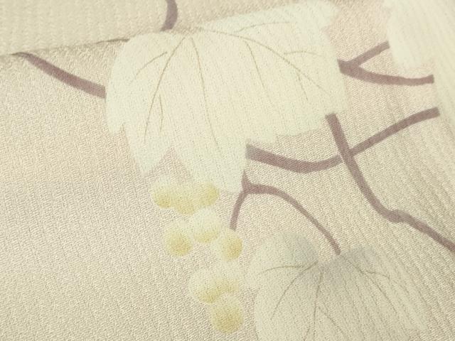 平和屋着物▽極上 訪問着 単衣 南天蔦の葉文 薄桜色地 暈し染め 逸品 DZAA9638kh5