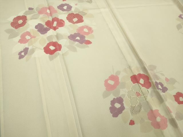 平和屋着物＊極上 夏物 中国三大刺繍 スワトウ刺繍 汕頭刺繍 訪問着 絽 草花文 象牙色地 逸品 DZAA9642kh5