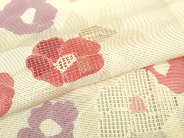 平和屋着物＊極上 夏物 中国三大刺繍 スワトウ刺繍 汕頭刺繍 訪問着 絽 草花文 象牙色地 逸品 DZAA9642kh5