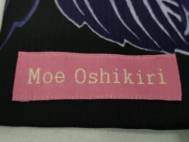 平和屋着物∴極上 夏物 押切もえ MOE OSHIKIRI 小紋・浴衣兼用 紅梅織 紫陽花 黒地 銀彩 洗える着物 逸品 DZAA9644kh5