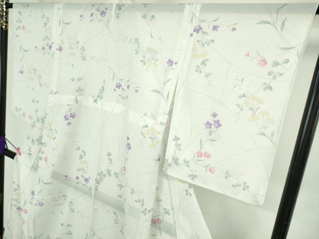 平和屋着物＊極上 夏物 洗える最高級着物 ＜英＞はなぶさ謹製 小紋 絽 女郎花 桔梗 撫子 逸品 DZAA9645kh5