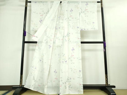 平和屋着物＊極上 夏物 洗える最高級着物 ＜英＞はなぶさ謹製 小紋 絽 女郎花 桔梗 撫子 逸品 DZAA9645kh5