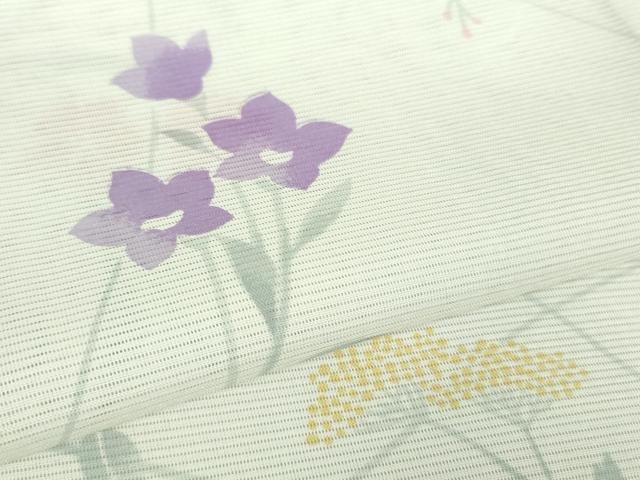 平和屋着物＊極上 夏物 洗える最高級着物 ＜英＞はなぶさ謹製 小紋 絽 女郎花 桔梗 撫子 逸品 DZAA9645kh5