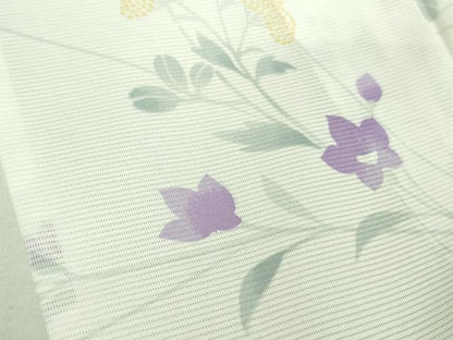 平和屋着物＊極上 夏物 洗える最高級着物 ＜英＞はなぶさ謹製 小紋 絽 女郎花 桔梗 撫子 逸品 DZAA9645kh5