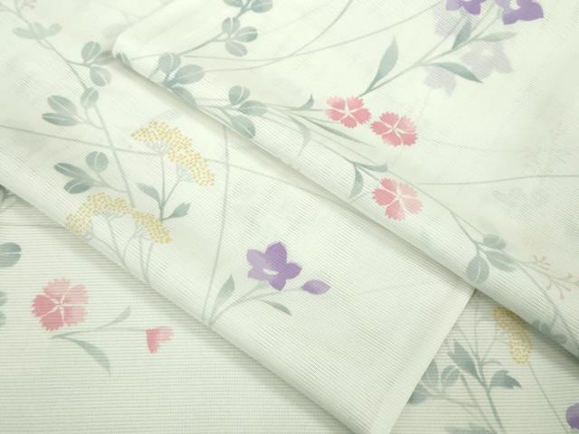 平和屋着物＊極上 夏物 洗える最高級着物 ＜英＞はなぶさ謹製 小紋 絽 女郎花 桔梗 撫子 逸品 DZAA9645kh5