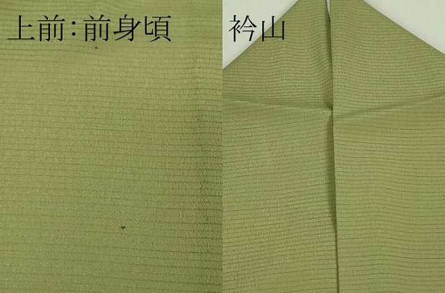 平和屋着物＊極上 夏物 洗える最高級着物 ＜英＞はなぶさ謹製 色無地 絽縮緬 若芽色 逸品 DZAA9646kh5