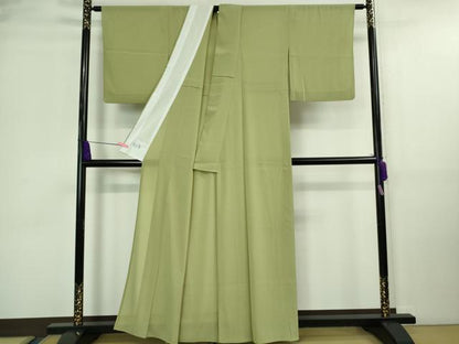 平和屋着物＊極上 夏物 洗える最高級着物 ＜英＞はなぶさ謹製 色無地 絽縮緬 若芽色 逸品 DZAA9646kh5