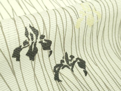 平和屋着物＊極上 夏物 洗える最高級着物 ＜英＞はなぶさ謹製 小紋 絽 杜若 象牙色地 逸品 DZAA9647kh5