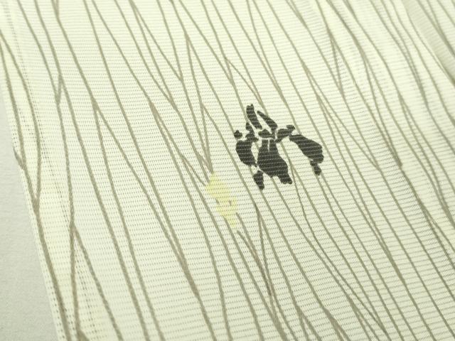 平和屋着物＊極上 夏物 洗える最高級着物 ＜英＞はなぶさ謹製 小紋 絽 杜若 象牙色地 逸品 DZAA9647kh5