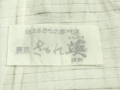 平和屋着物＊極上 夏物 洗える最高級着物 ＜英＞はなぶさ謹製 小紋 絽 杜若 象牙色地 逸品 DZAA9647kh5