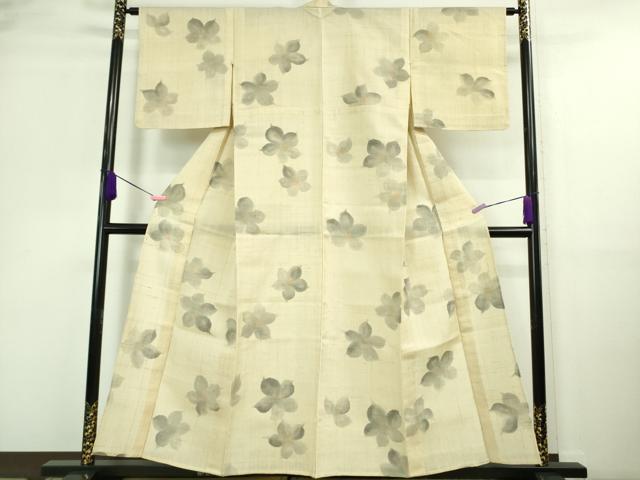 平和屋着物＊極上 夏物 生紬 手描き 舞花文 逸品 DZAA9648kh5