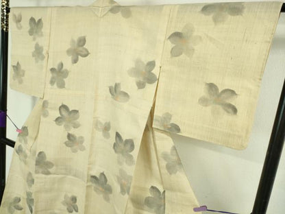 平和屋着物＊極上 夏物 生紬 手描き 舞花文 逸品 DZAA9648kh5