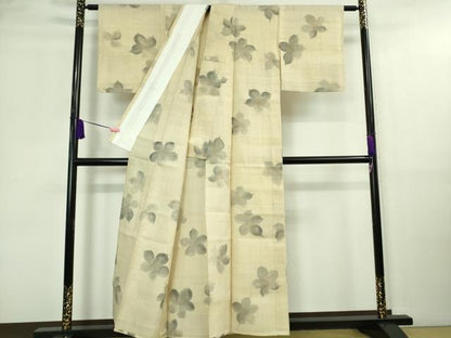 平和屋着物＊極上 夏物 生紬 手描き 舞花文 逸品 DZAA9648kh5