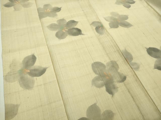 平和屋着物＊極上 夏物 生紬 手描き 舞花文 逸品 DZAA9648kh5