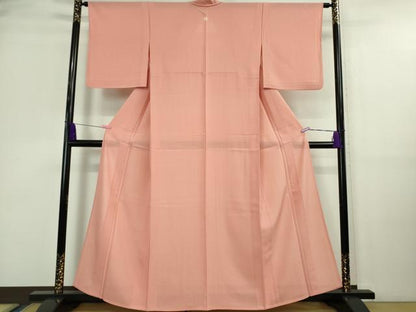 平和屋着物＊極上 夏物 色無地 変わり絽 甚三紅色 逸品 DZAA9651kh5