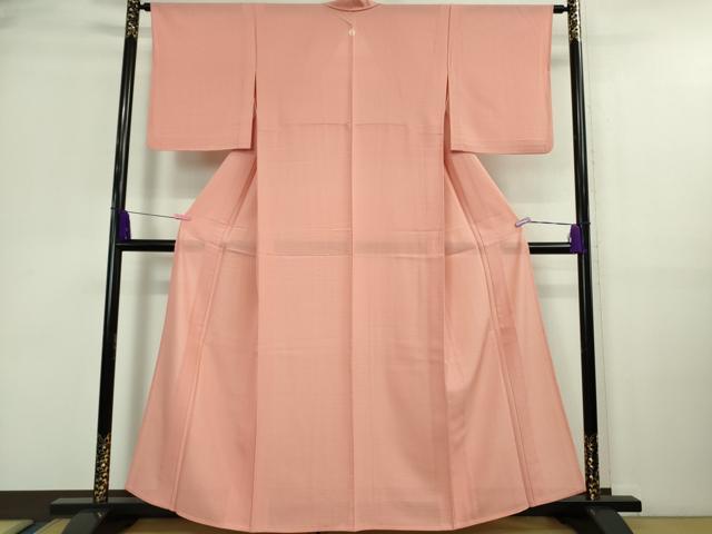 平和屋着物＊極上 夏物 色無地 変わり絽 甚三紅色 逸品 DZAA9651kh5