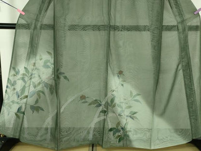 平和屋着物▽極上 中国三大刺繍 スワトウ刺繍 汕頭刺繍 訪問着 無双 紗袷 紗×紗 枝花文 金彩 逸品 DZAA9654kh5