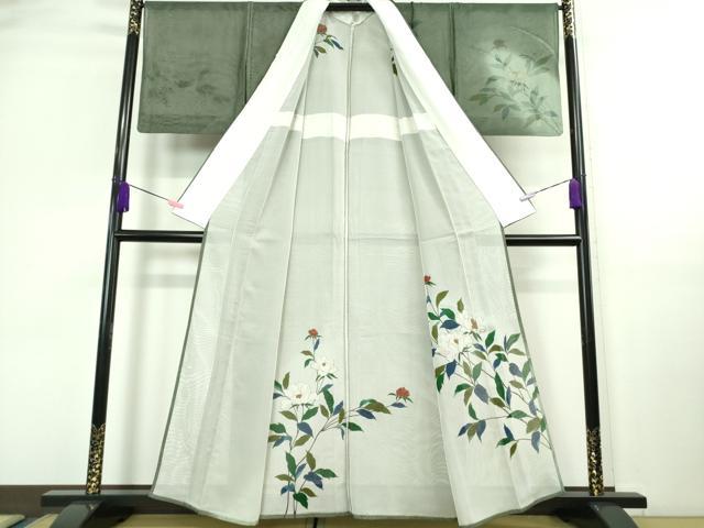平和屋着物▽極上 中国三大刺繍 スワトウ刺繍 汕頭刺繍 訪問着 無双 紗袷 紗×紗 枝花文 金彩 逸品 DZAA9654kh5