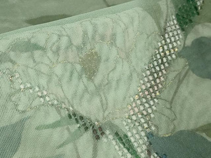 平和屋着物▽極上 中国三大刺繍 スワトウ刺繍 汕頭刺繍 訪問着 無双 紗袷 紗×紗 枝花文 金彩 逸品 DZAA9654kh5