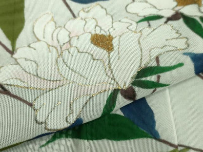 平和屋着物▽極上 中国三大刺繍 スワトウ刺繍 汕頭刺繍 訪問着 無双 紗袷 紗×紗 枝花文 金彩 逸品 DZAA9654kh5