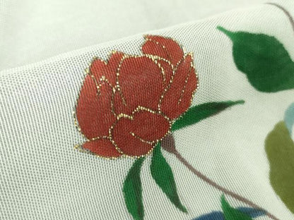 平和屋着物▽極上 中国三大刺繍 スワトウ刺繍 汕頭刺繍 訪問着 無双 紗袷 紗×紗 枝花文 金彩 逸品 DZAA9654kh5