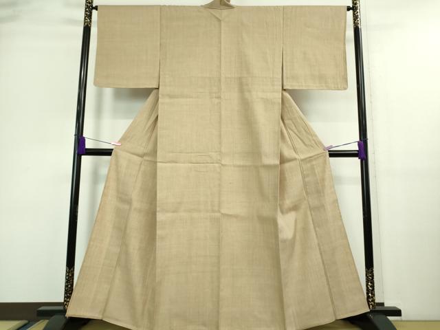平和屋着物▽極上　本場結城紬　重要無形文化財　単衣　色無地　枯色　逸品　未使用　DZAA9658kh5
