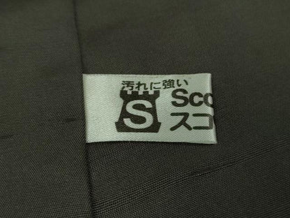 平和屋本店■極上　インド・アッサム　野蚕糸　手織　ムガシルク　象形文字　紫黒色地　逸品　DZAA9671kh5