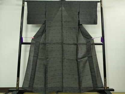 平和屋本店＊極上 夏物 石川県指定無形文化財 能登上布 本麻手織上布 亀甲花文 青褐色地 逸品 DZAA9672kh5