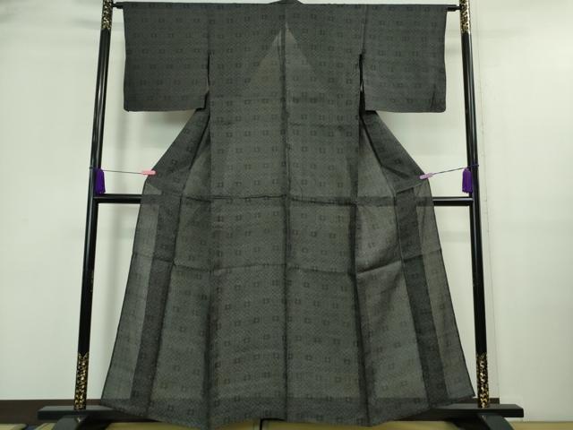 平和屋本店＊極上 夏物 石川県指定無形文化財 能登上布 本麻手織上布 亀甲花文 青褐色地 逸品 DZAA9672kh5