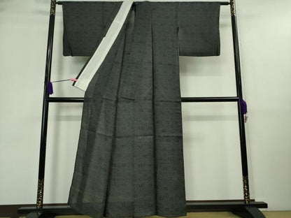 平和屋本店＊極上 夏物 石川県指定無形文化財 能登上布 本麻手織上布 亀甲花文 青褐色地 逸品 DZAA9672kh5