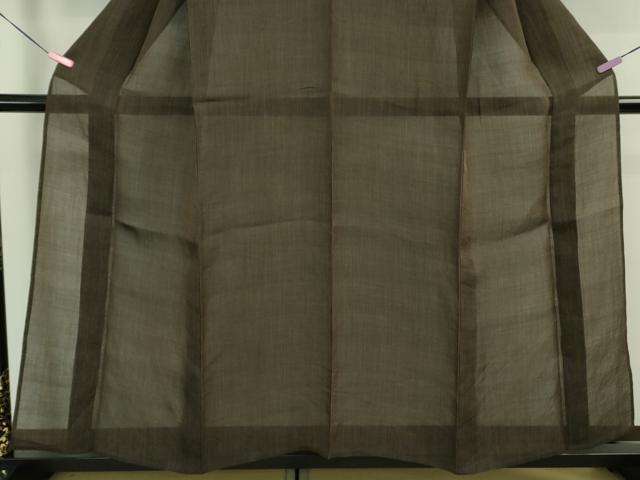 平和屋本店＊極上 夏物 石川県指定無形文化財 能登上布 本麻手織上布 山崎仁一作 手織かすり 憲法黒茶色地 証紙付き 逸品 DZAA9675kh5