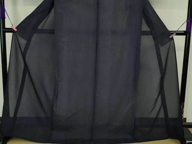 平和屋着物＊極上 夏物 江戸小紋 絽 よろけ縞 深紫色 小田急百貨店扱い 逸品 DZAA9676kh5