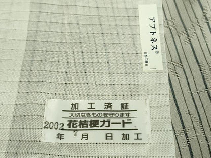 平和屋着物▽極上 小紋 単衣 もじり織 白根沢 涼風 蜻蛉 とんぼ 灰白色地 逸品 未使用 DZAA9677kh5